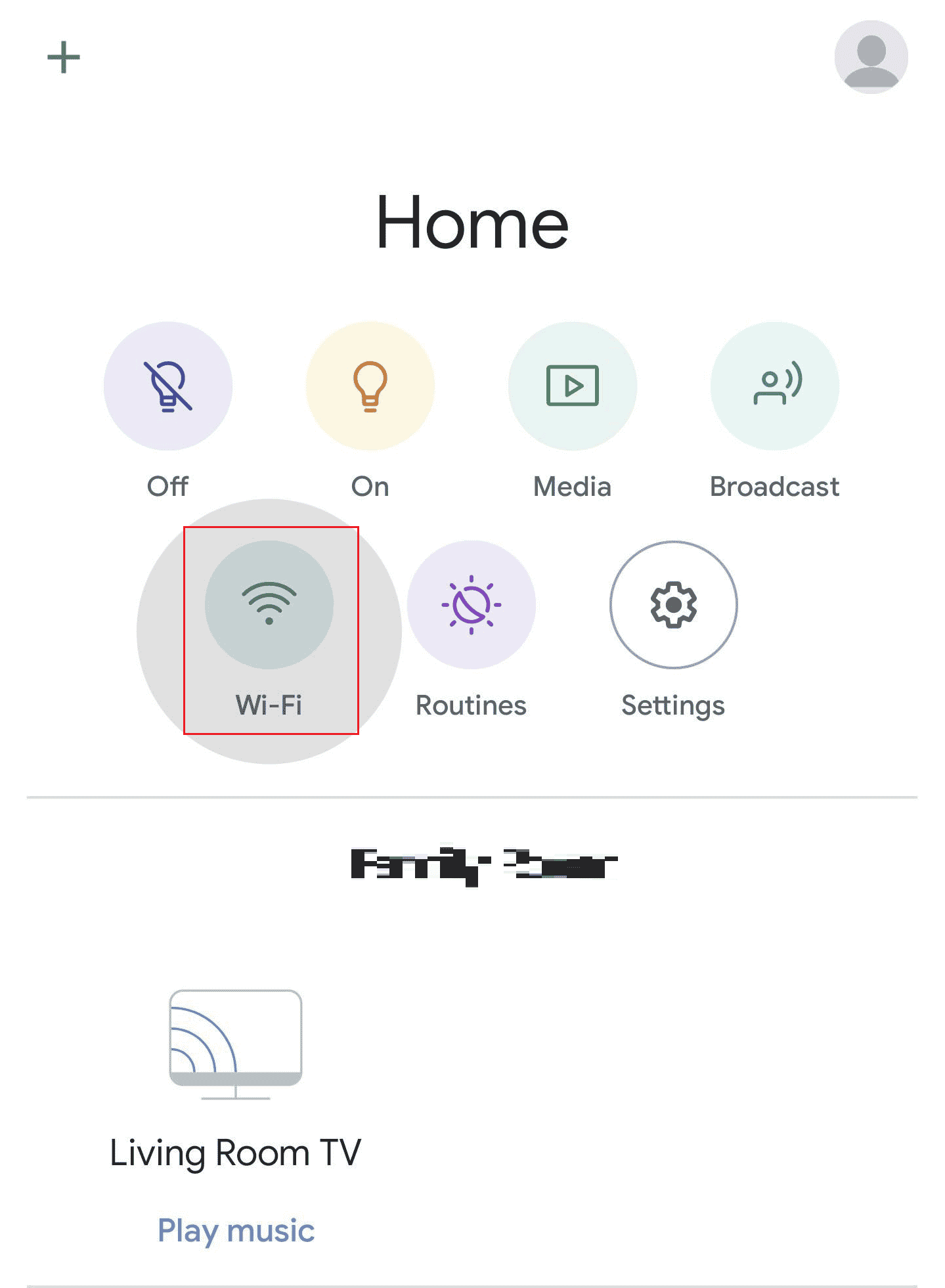 Ouvrez l'application Google Home et appuyez sur Wi-Fi