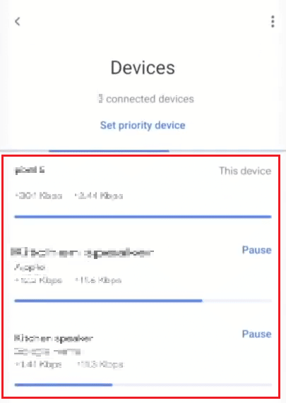 Toque no dispositivo desejado da lista para ver os vários detalhes e configurações