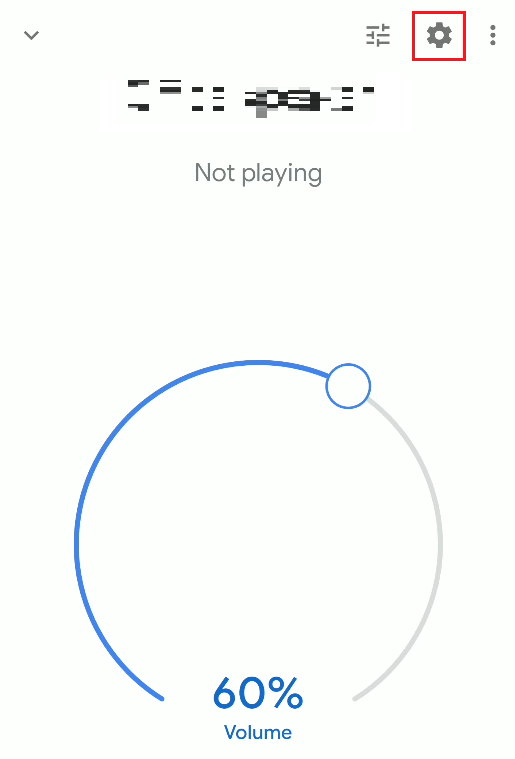 แตะที่ไอคอนรูปเฟืองการตั้งค่าจากมุมบนขวาของหน้าจอ | โรงงานรีเซ็ต Google Home mini