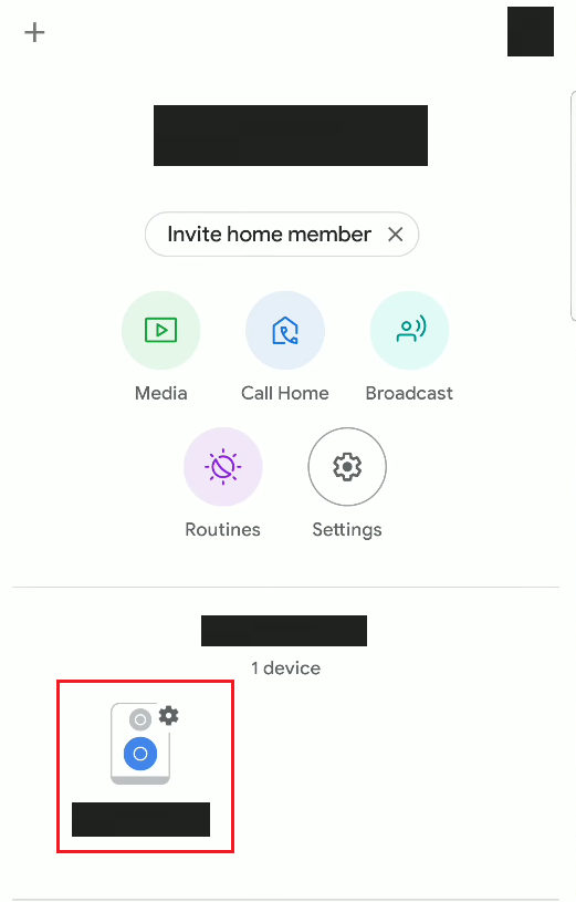 Appuyez sur l'appareil que vous souhaitez supprimer de votre compte Google Home