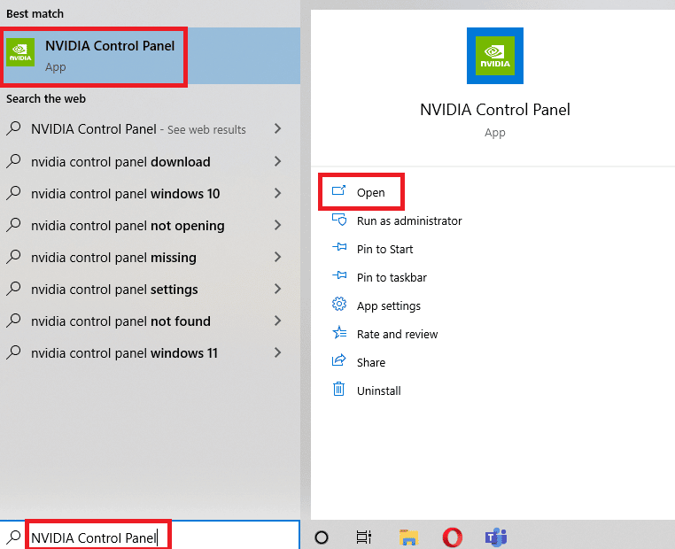 deschide panoul de control NVIDIA