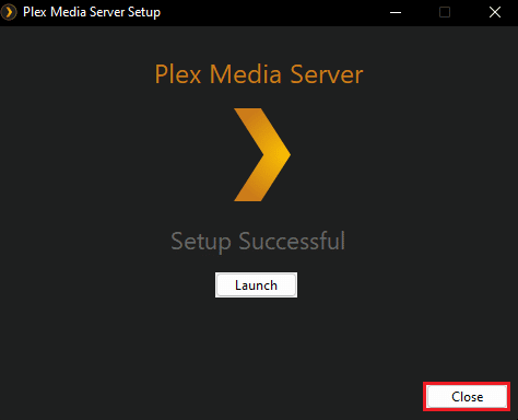 chiudere la configurazione del server multimediale plex