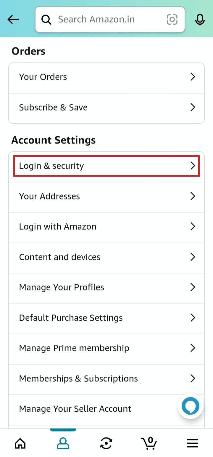 En Configuración de la cuenta, toque Inicio de sesión y seguridad. | inicia sesión en Amazon si cambias tu número de teléfono | omitir la verificación de Amazon OTP