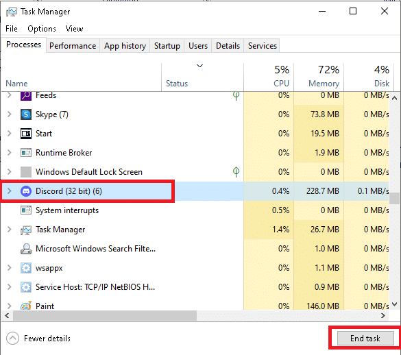 Termina il compito della discordia. Correggi l'errore 0xc0aa0301 in Windows 10