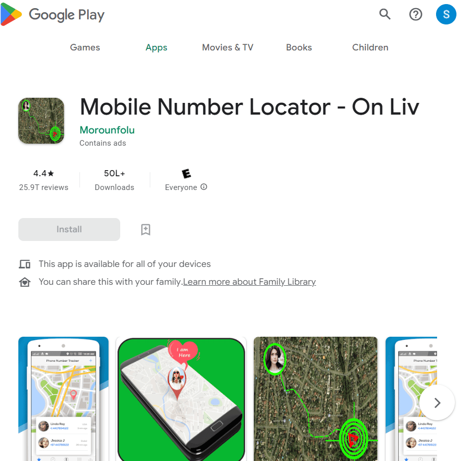 Localisateur de numéro de mobile sur Liv