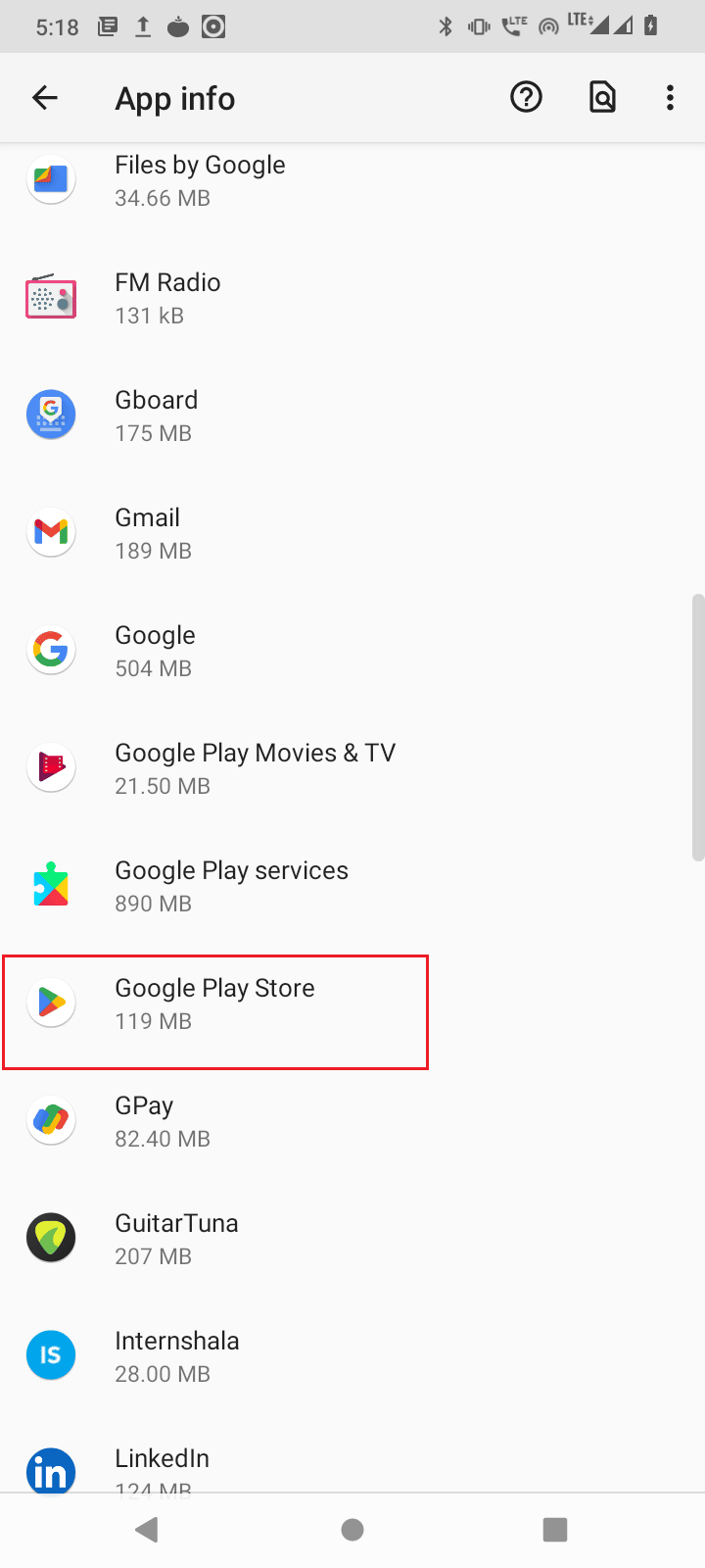 dotknij Google Playstore