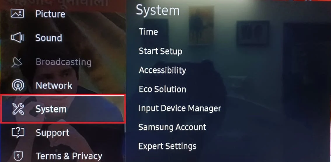 Configuración del sistema Televisor Samsung