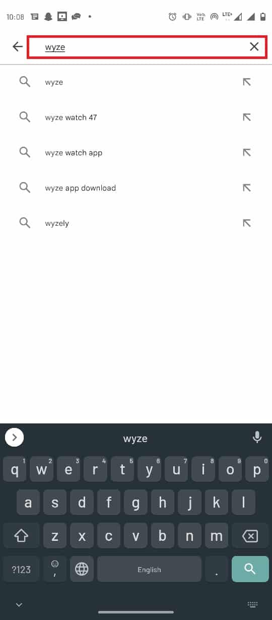 在搜索欄中輸入 Wyze