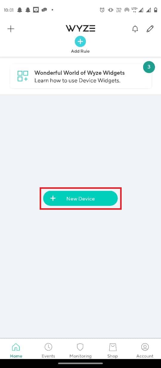 Нажмите на кнопку «Новое устройство». Исправить ошибку Wyze 07 на Android