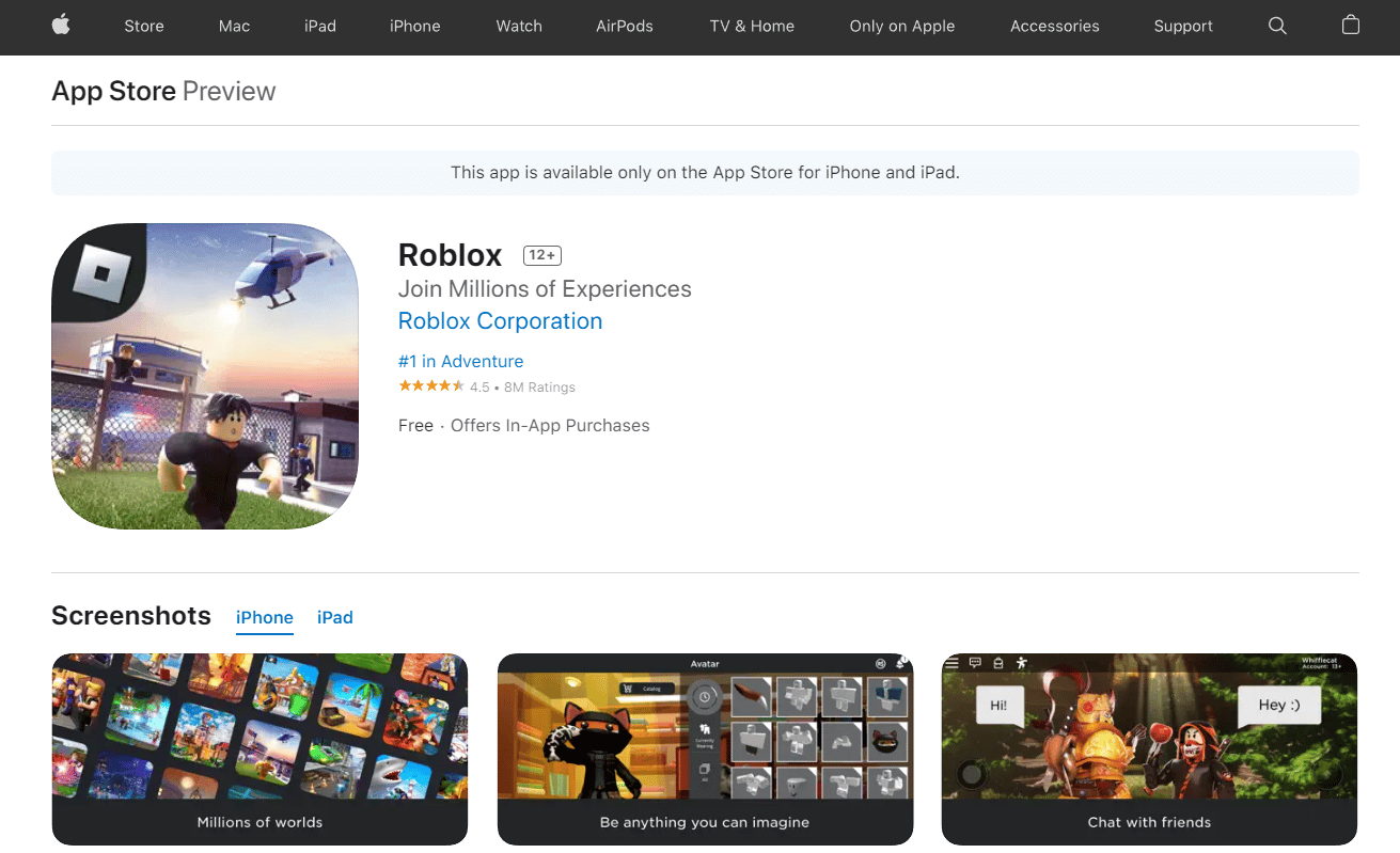 Roblox App Store