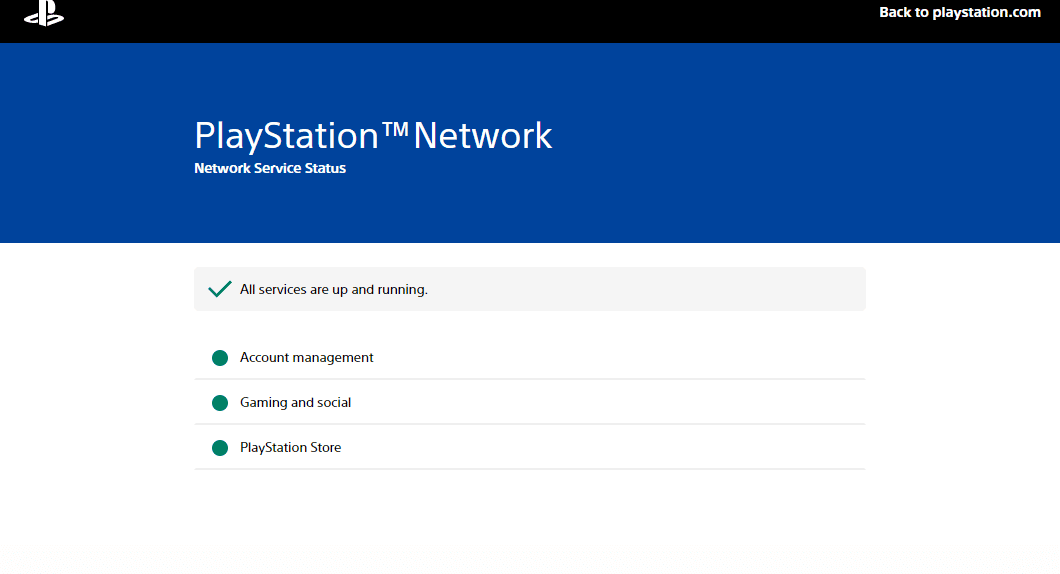 Überprüfen Sie die PlayStation Network-Server