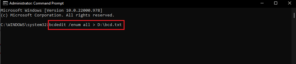 bcdedit enum all-Befehl