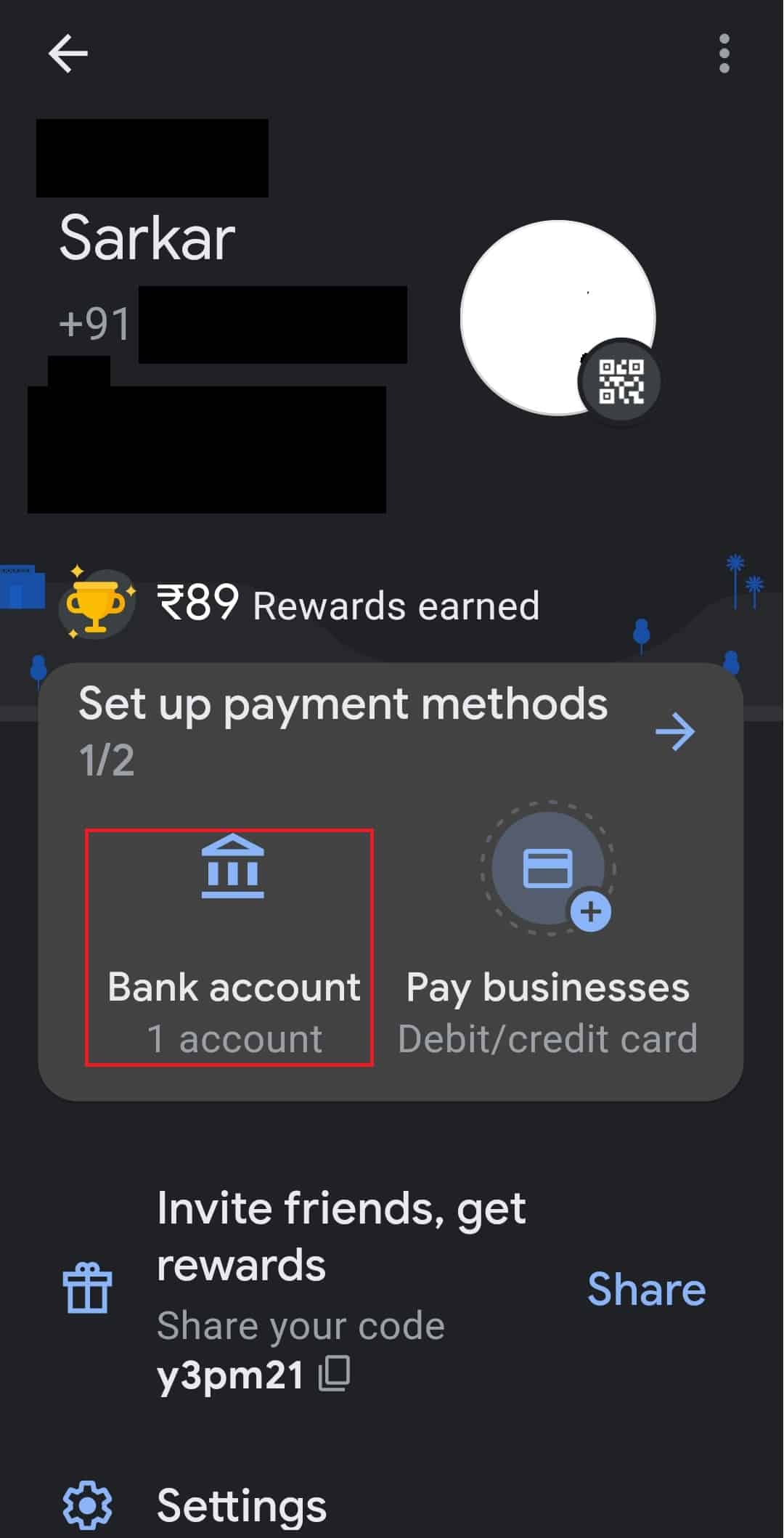 seleccione la opción de cuenta bancaria. Cómo realizar la descarga de la aplicación Google Pay para iPhone