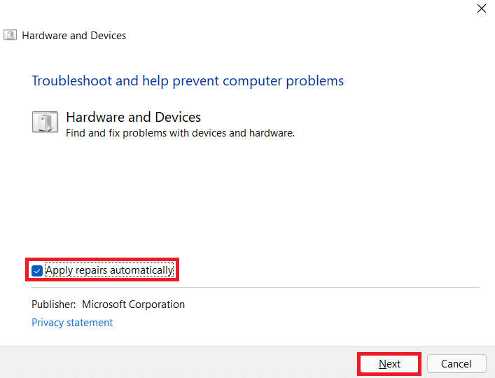 Execute o solucionador de problemas de hardware e dispositivos. Corrigir problemas de instalação da impressora no Windows 10