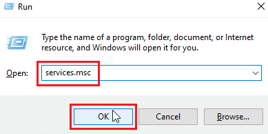 Digite o comando services.msc e clique em OK para iniciar a janela Serviços. Corrigir o Windows Update não consegue obter a lista de dispositivos Problema