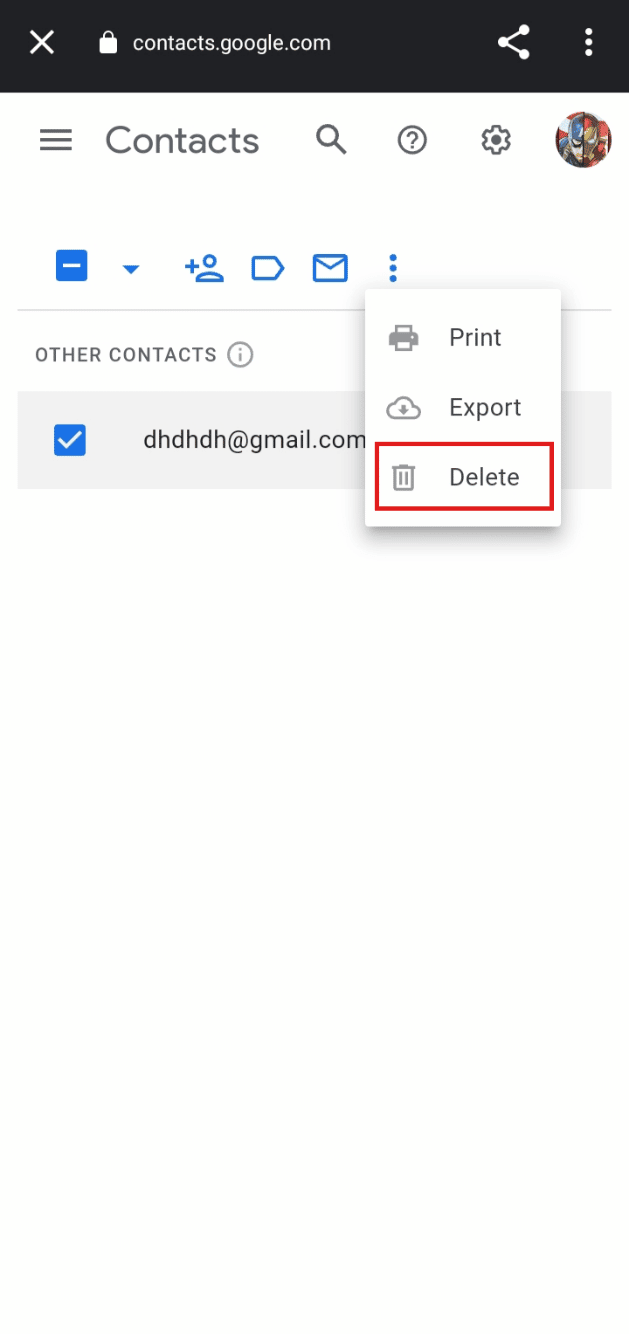 Atingeți Ștergeți. | Cum să ștergeți adresele de e-mail din completarea automată Gmail pe Android | eliminați sugestiile de e-mail din aplicația Gmail