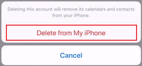 แตะที่ ลบจาก iPhone ของฉัน เพื่อยืนยันการลบ