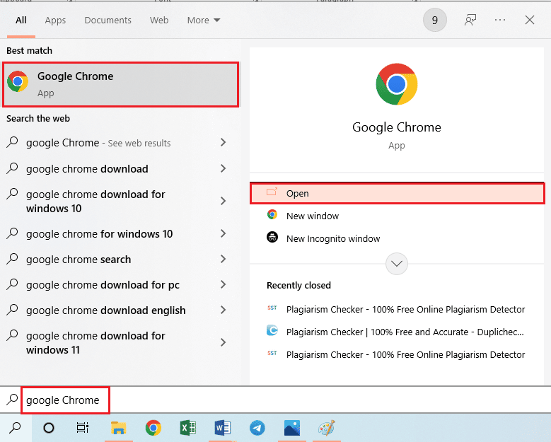 Google Chrome'u açın
