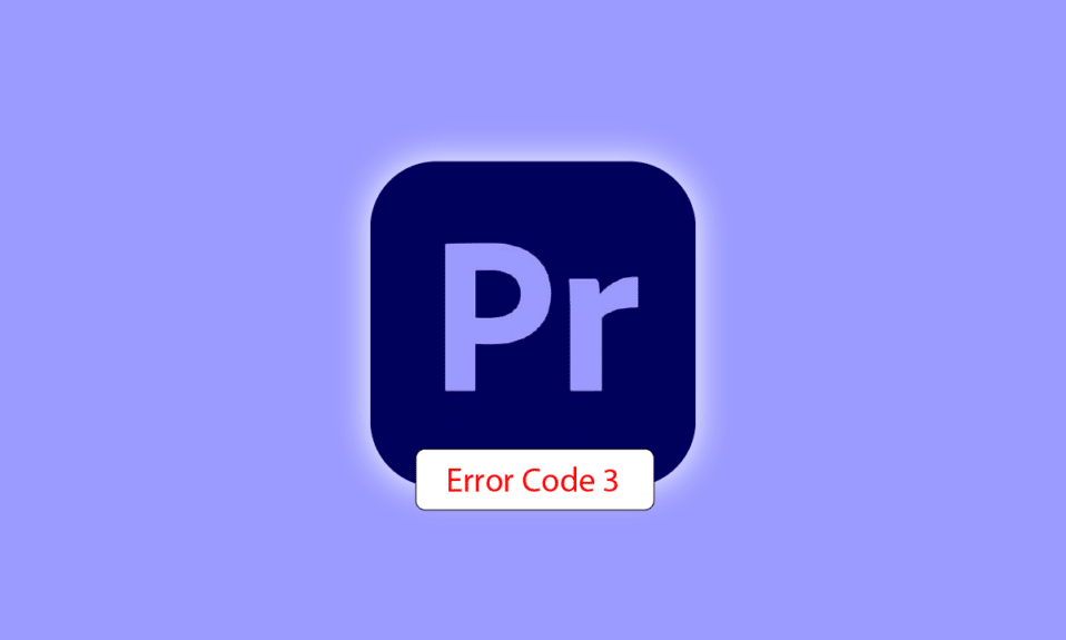 Windows 10에서 Premiere Pro 오류 코드 3 수정