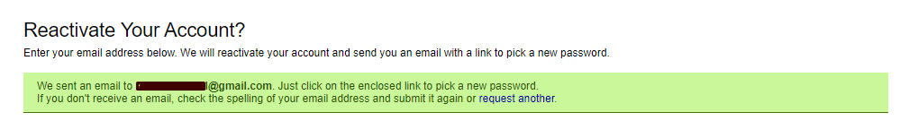 Nachdem Ihre E-Mail-Adresse erfolgreich übermittelt wurde, überprüfen Sie Ihren E-Mail-Posteingang, um Ihr Passwort zurückzusetzen.