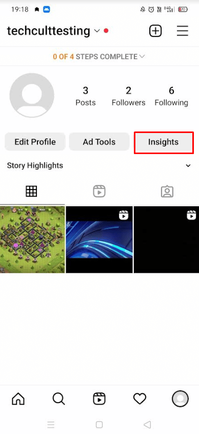 Appuyez sur le bouton Insights sous votre bio Instagram | Comment voir qui a enregistré votre publication Instagram