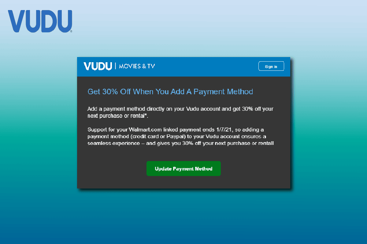 Как обновить способ оплаты Vudu