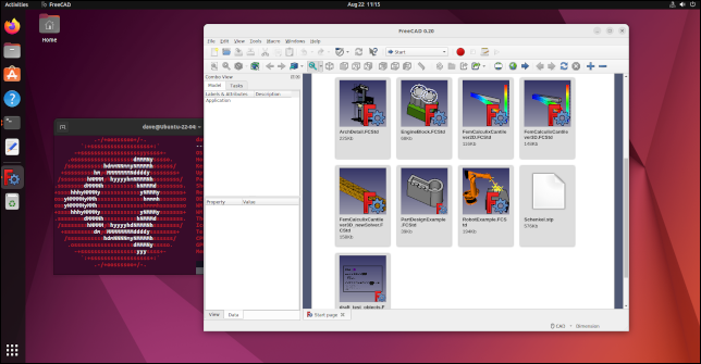 La aplicación freeCAD que se ejecuta desde una AppImage