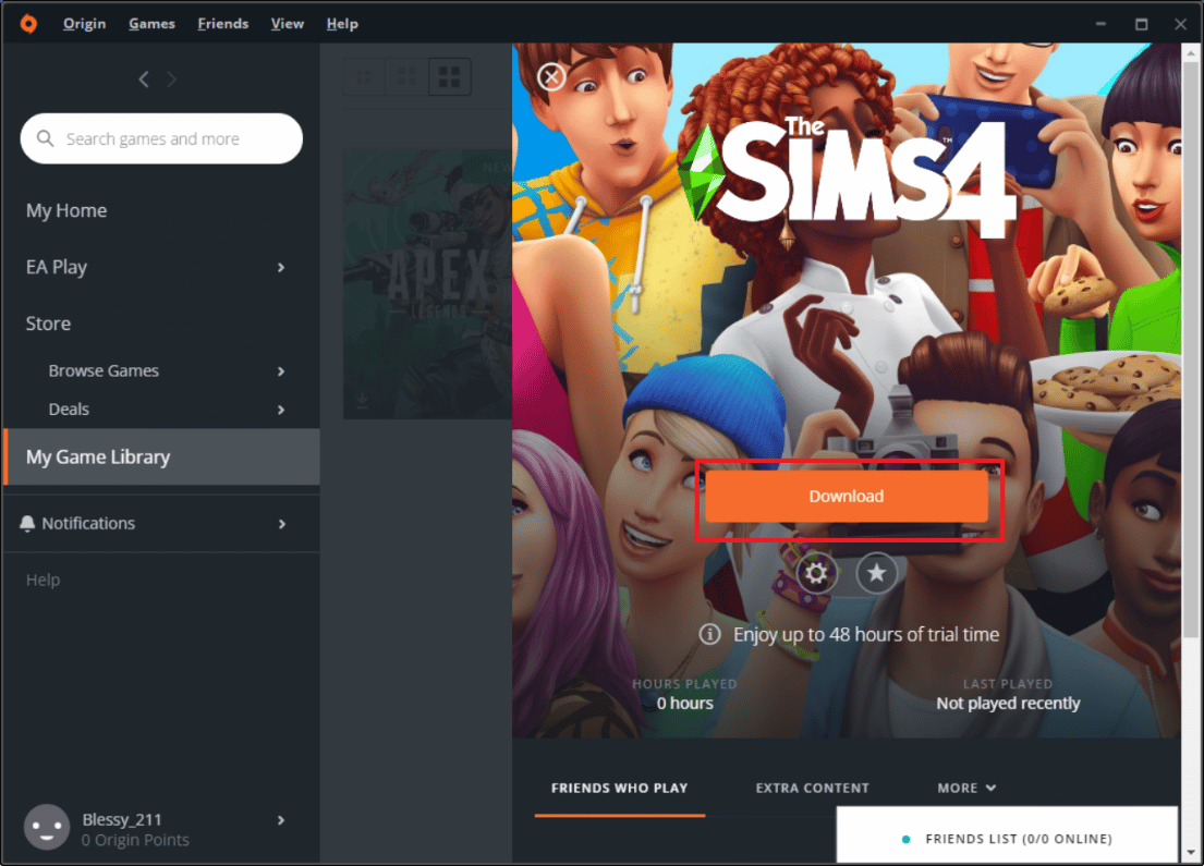 Fare clic sul pulsante Download per installare il gioco