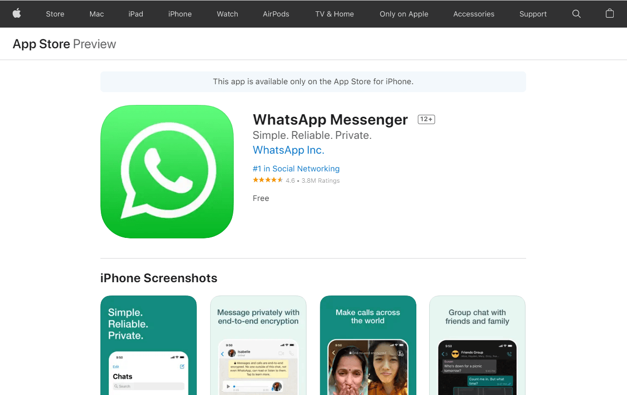 WhatsApp Messenger. En İyi 50 En İyi Ücretsiz iPhone Uygulaması