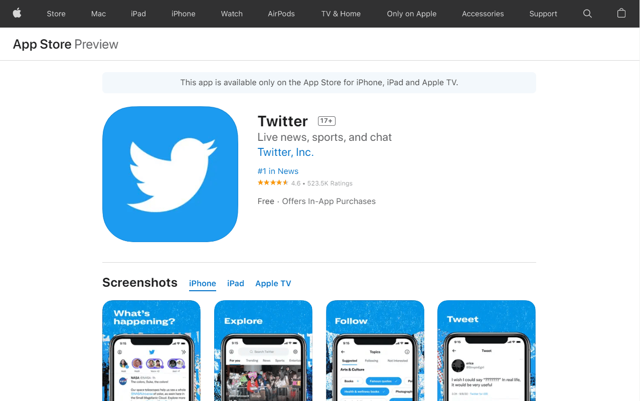 Twitter. Top 50 des meilleures applications iPhone gratuites