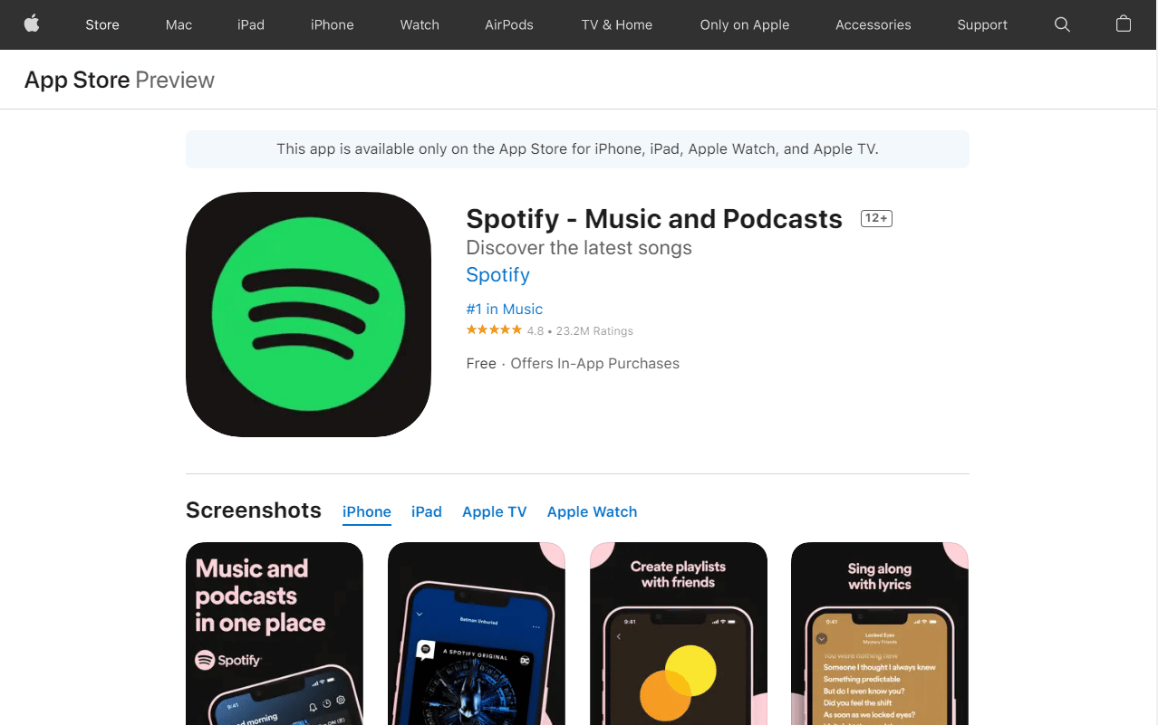 Spotify. Top 50 des meilleures applications iPhone gratuites