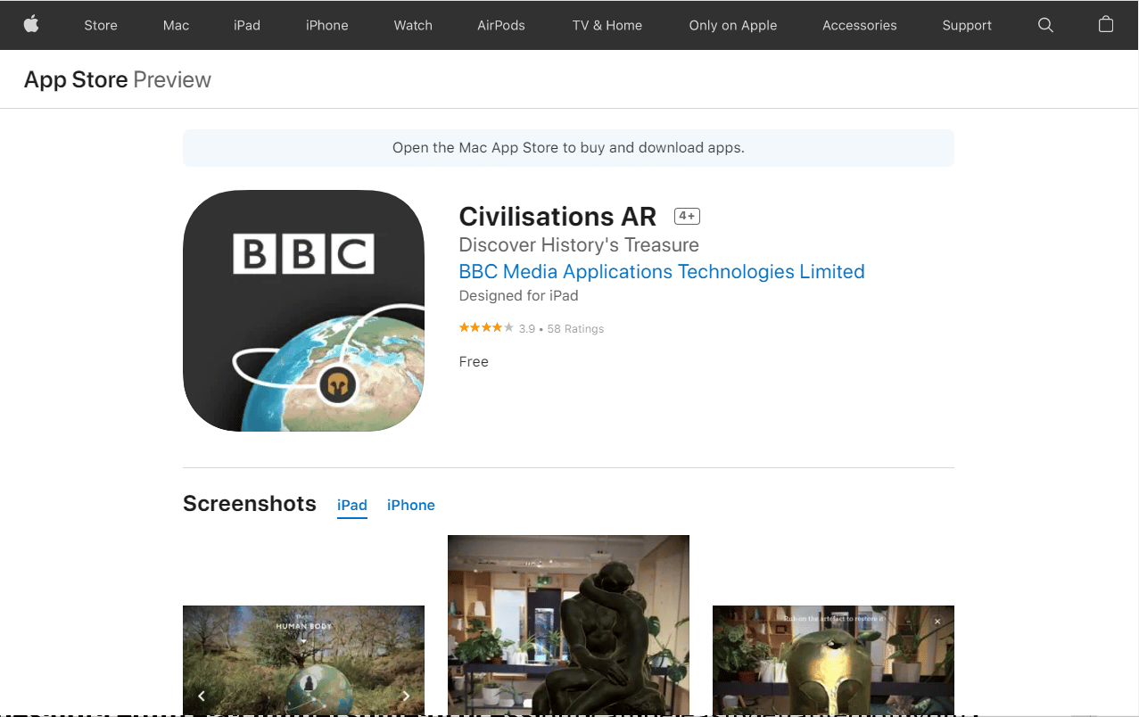 Civilisations AR. Top 50 des meilleures applications iPhone gratuites