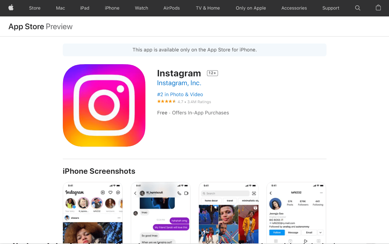 Instagram. Top 50 des meilleures applications iPhone gratuites