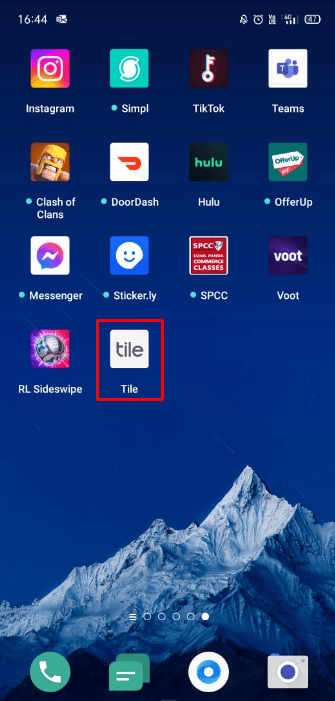 在手机上启动 Tile 应用程序。