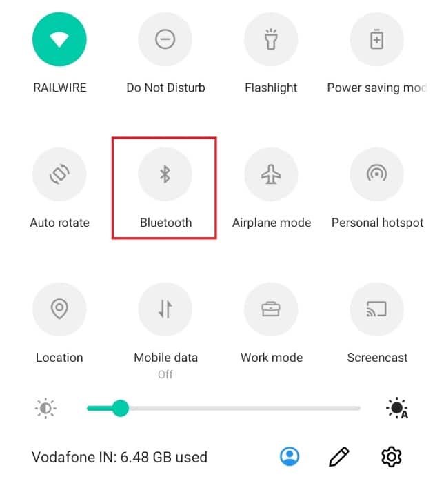 Выключите Bluetooth, нажав на него