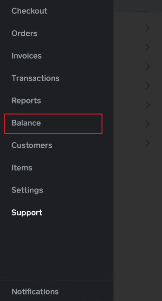 Нажмите на значок гамбургера - опция баланса | Может ли Square на законных основаниях удерживать ваши деньги