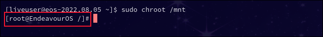 การใช้คำสั่ง chroot เพื่อสร้างรูทใหม่ที่มีประสิทธิภาพ