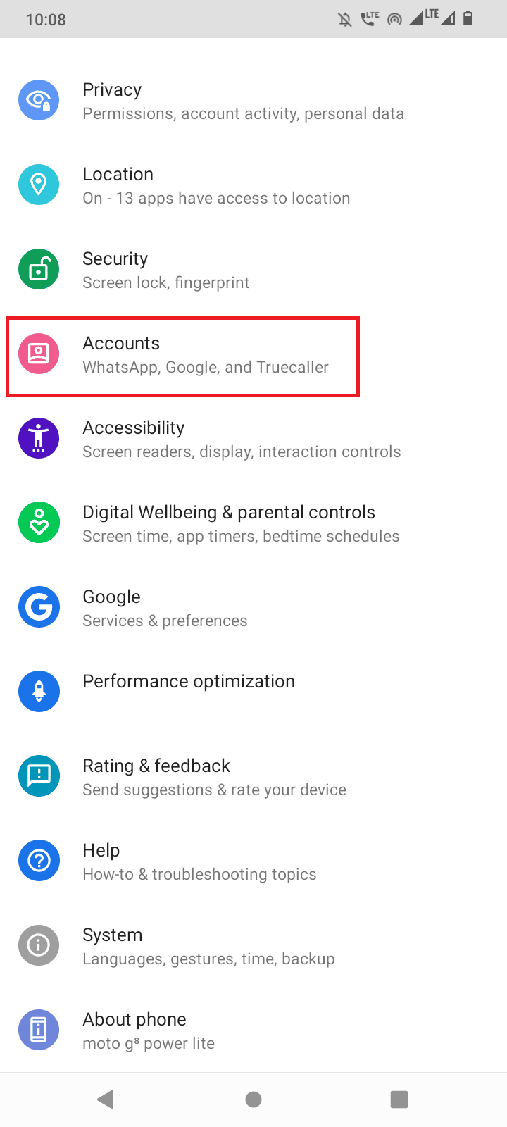 appuyez sur les comptes. Façons de réparer actuellement impossible de télécharger sur Android