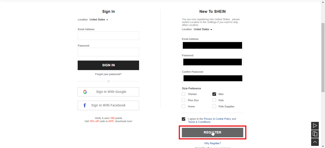 clique em registrar