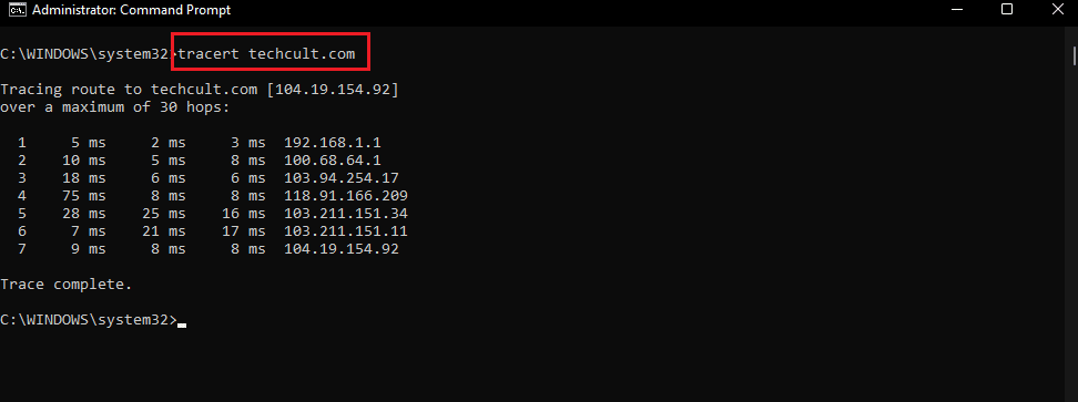 comanda tracert în cmd. Cum să găsiți locația exactă a cuiva cu adresa IP