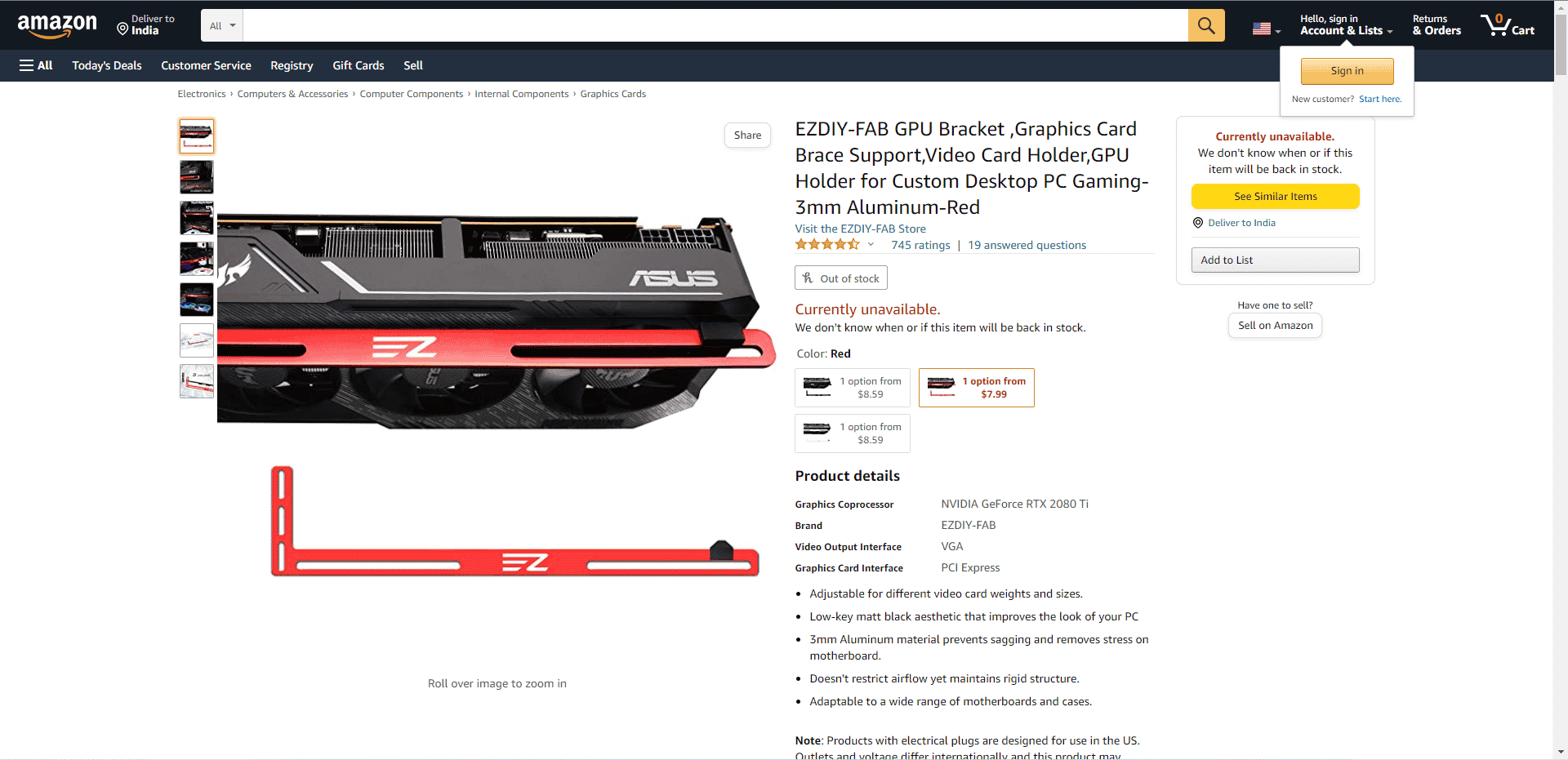 EZDIY-FAB GPU 홀더 아마존 웹페이지. 8 최고의 GPU 지원 브래킷