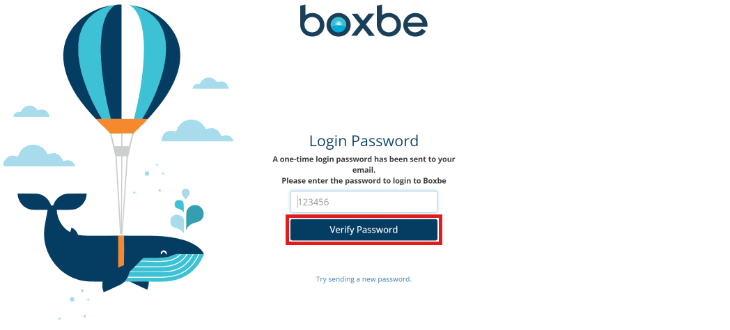 Inserisci la password ricevuta sulla tua email registrata e clicca su Verifica password. | Lista d'attesa Boxbe