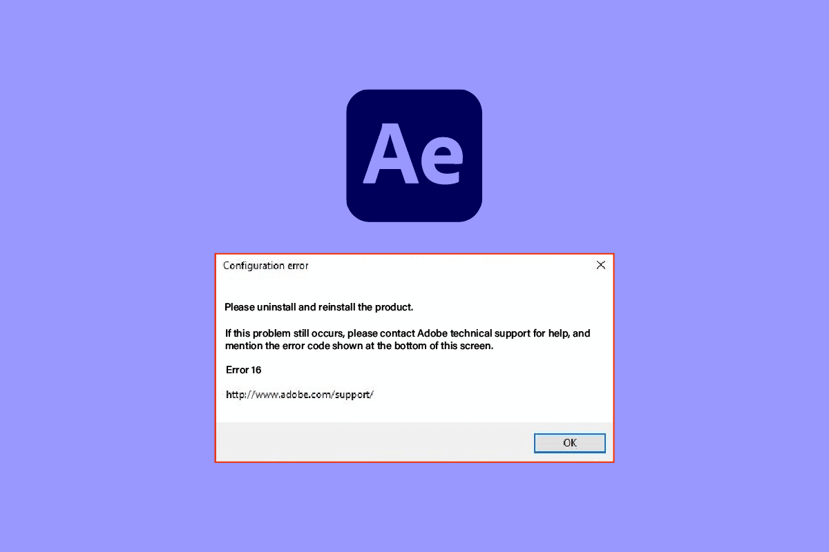 Solucionar el error 16 de Adobe After Effects en Windows 10