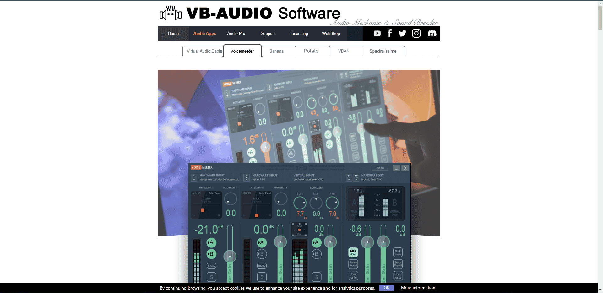 Site-ul oficial VoiceMeeter. Cel mai bun schimbător de voce Discord gratuit