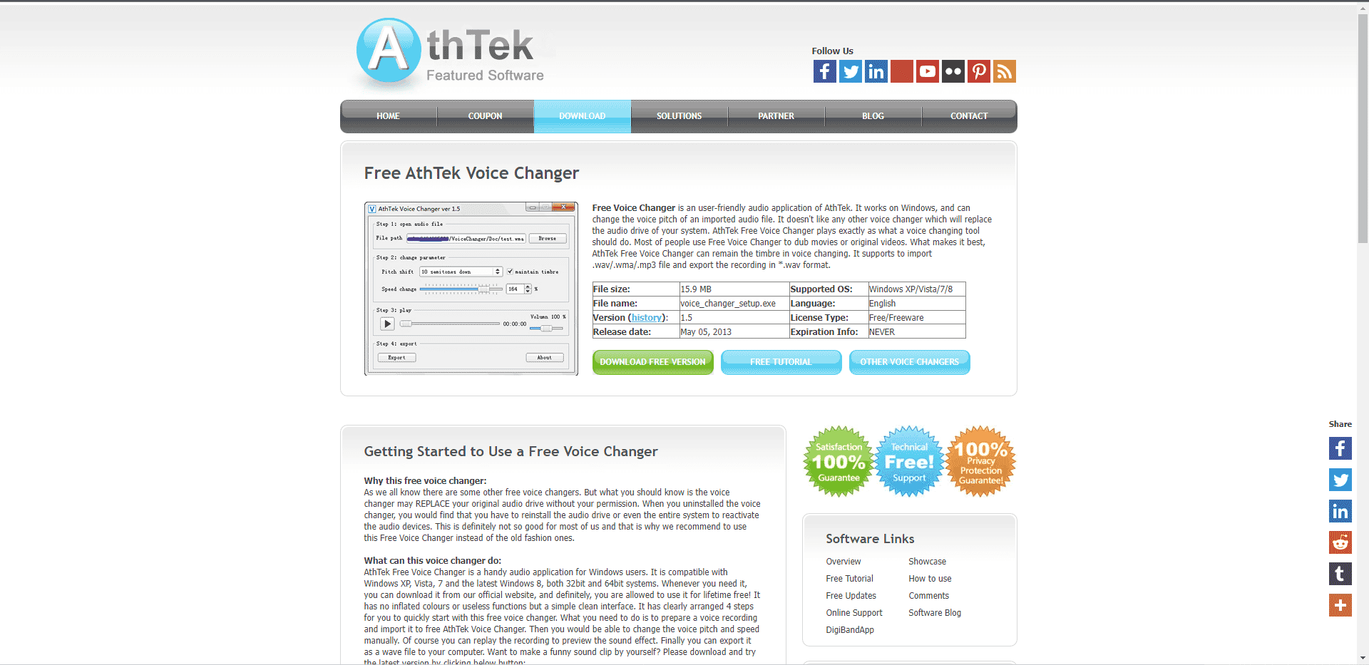 Site-ul oficial AthTek Voice Changer