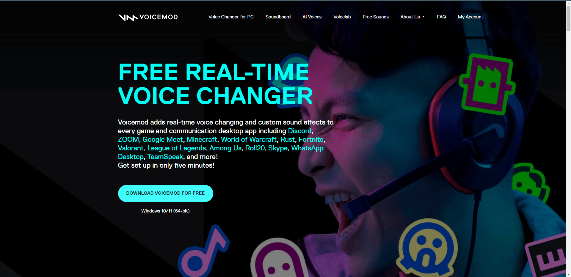 VoiceMod resmi web sitesi