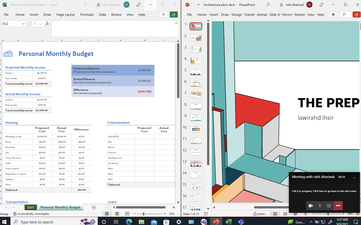 takımlarda bölünmüş ekran görünümü. Microsoft Teams'de Birden Çok Ekran Nasıl Paylaşılır