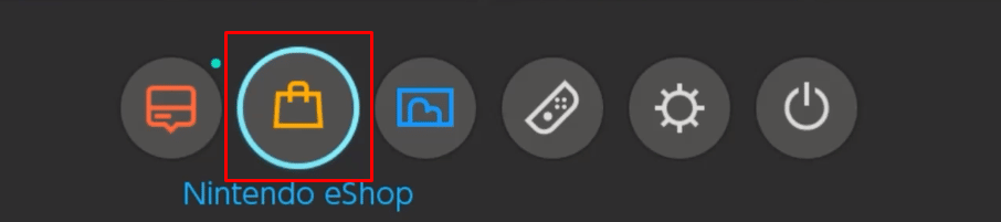 进入主页后，单击 Nintendo eShop 选项
