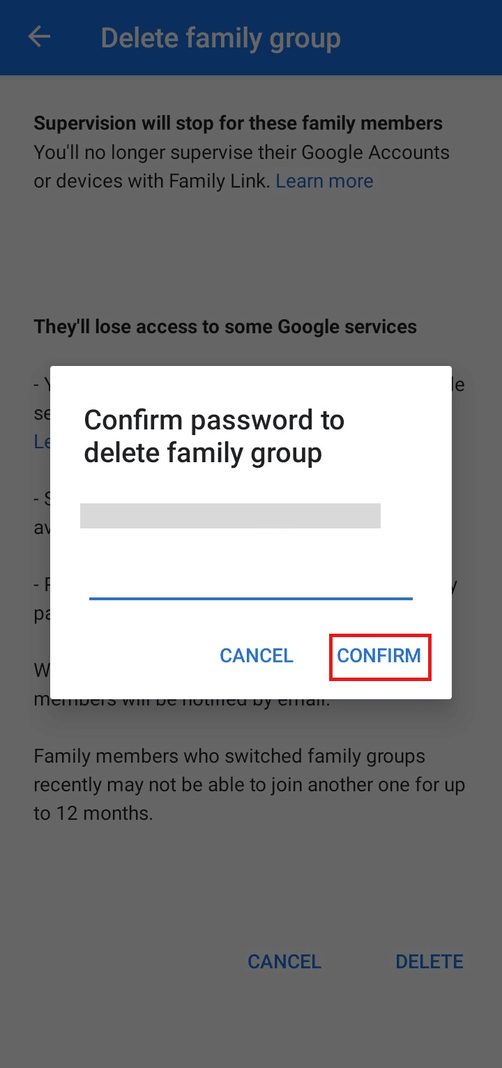 Introduceți parola contului și apăsați pe Confirmare. | Cum să comutați e-mailul pentru controlul parental în Google | controlul parental poate vedea modul incognito