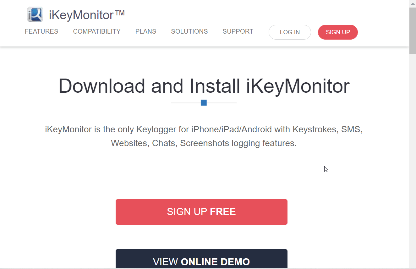 ikeymonitor web sayfası